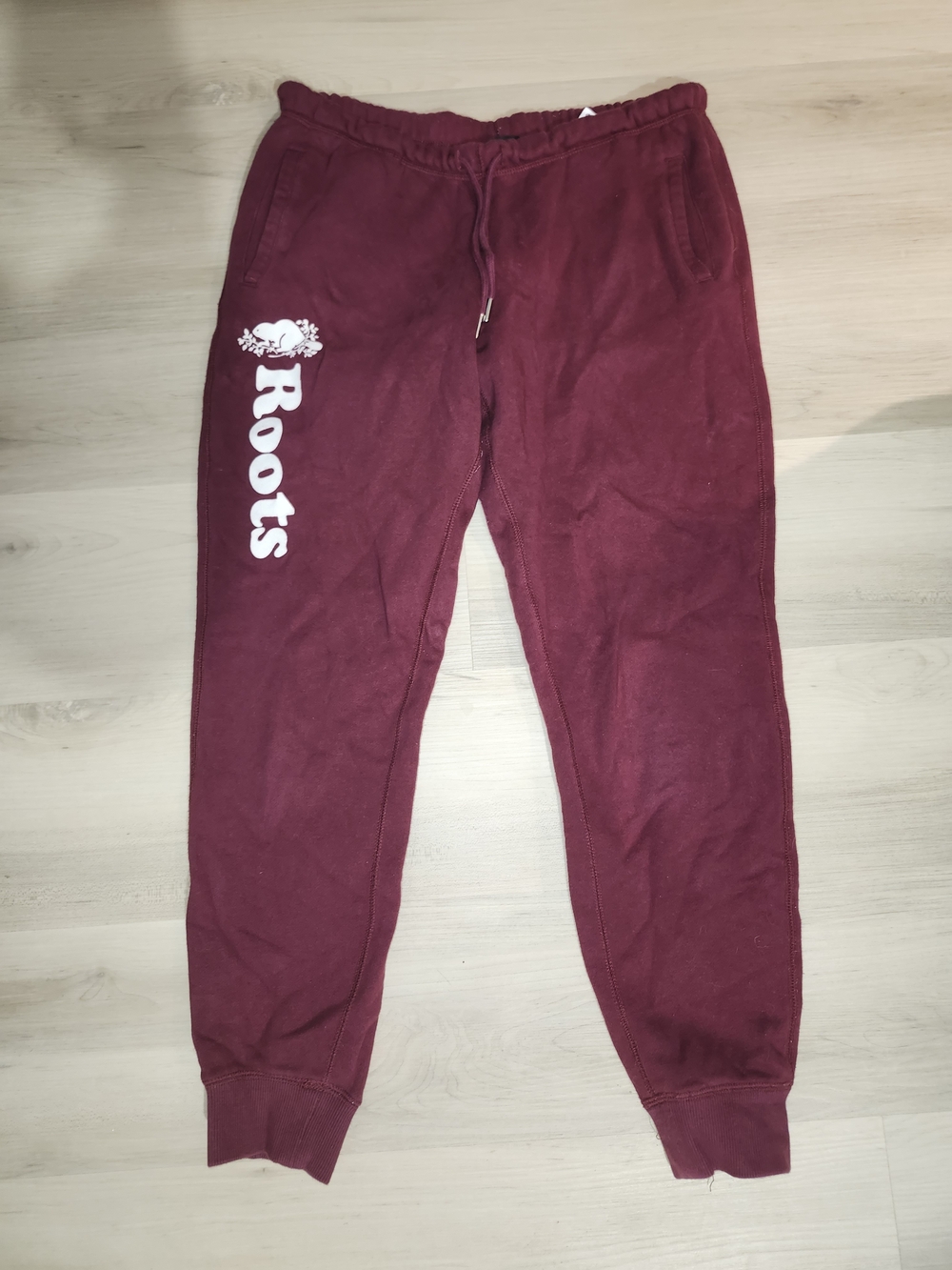 Roots Maroon Joggers with White Logo